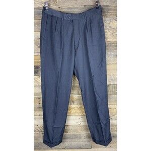 George Mens Sz 34 x 32 Charcoal Gray Dress Or Casual Cuffed Pants